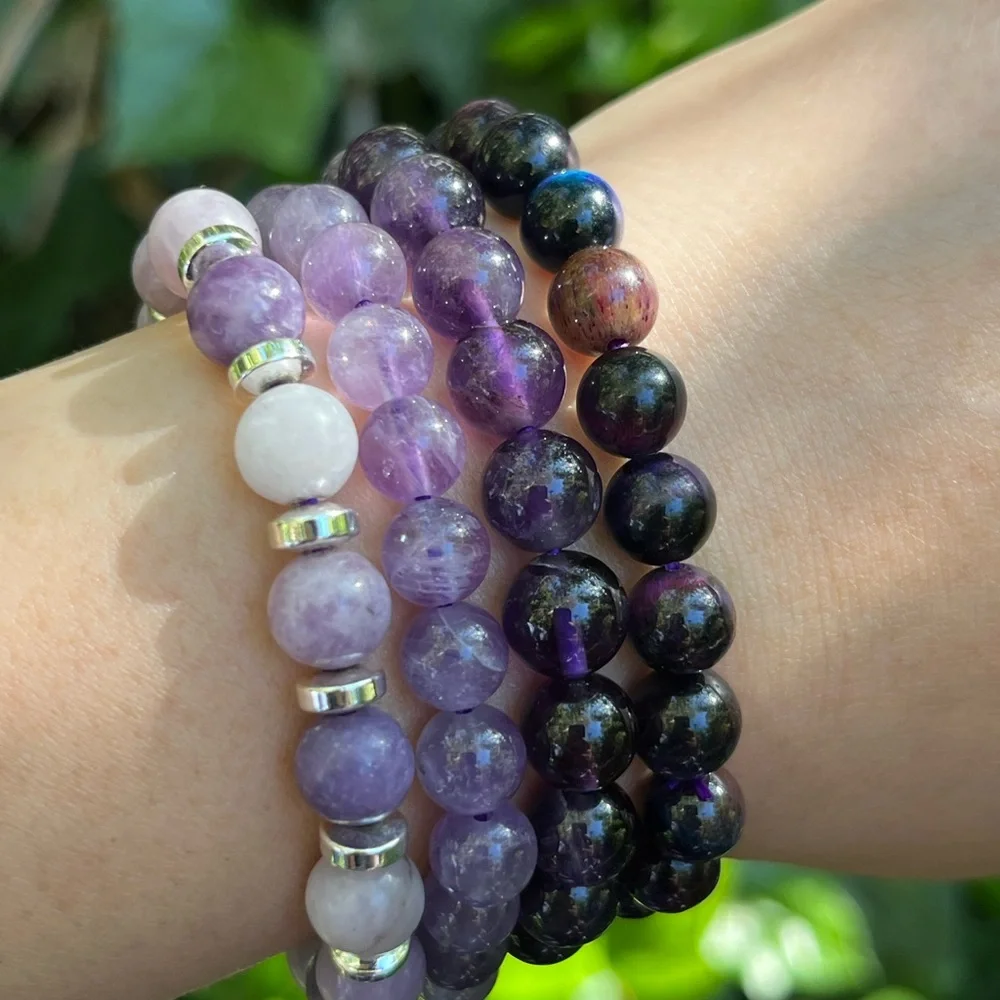 8mm 4‎ pieces of purple bracelets